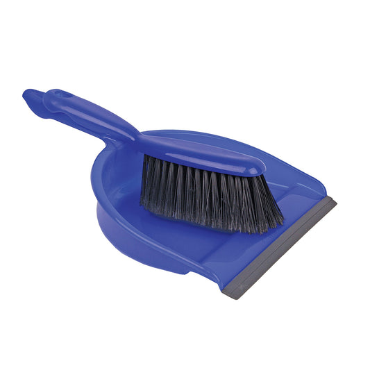 Dustpan and Brush Set Soft Bristle Blue (1)