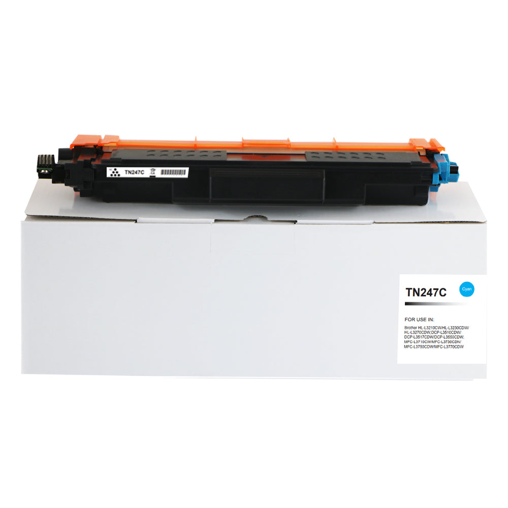 Compatible Brother TN247C Hi Yield Cyan Toner CHIPPED