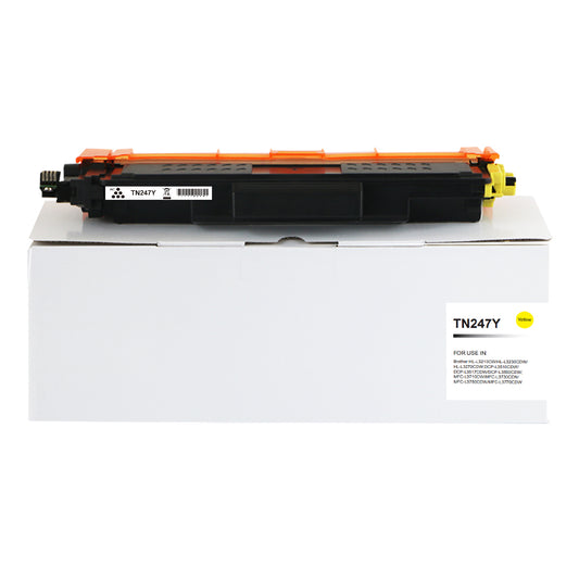 Compatible Brother TN247Y Hi Yield Yellow Toner CHIPPED