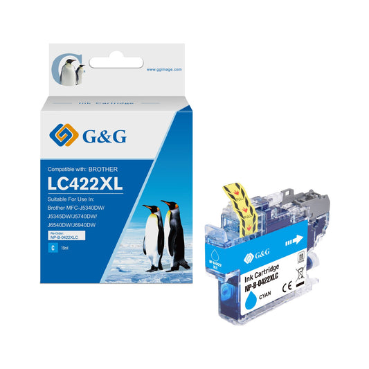 Compatible Brother LC422XLC High Capacity Cyan Ink Cartridge