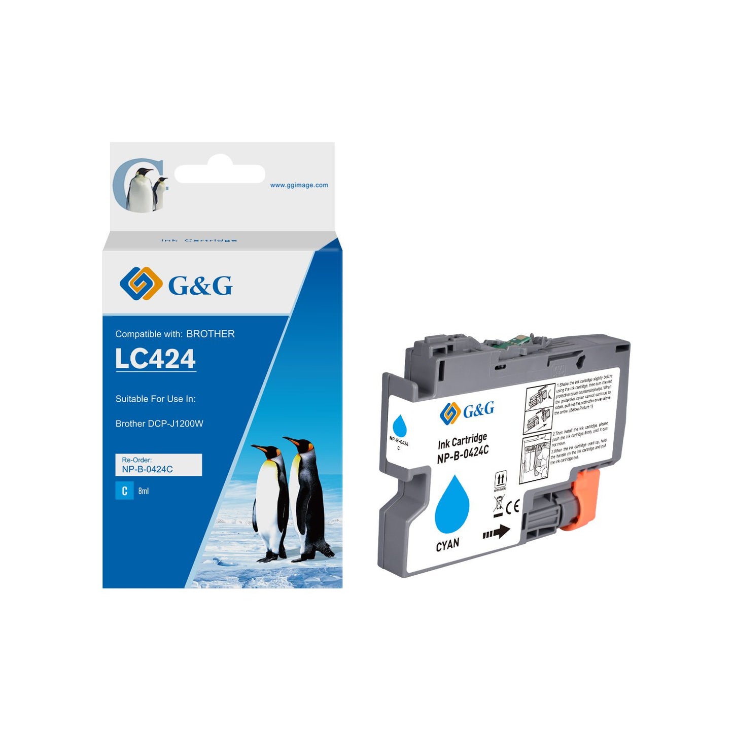 Compatible Brother LC424C Cyan Ink Cartridge