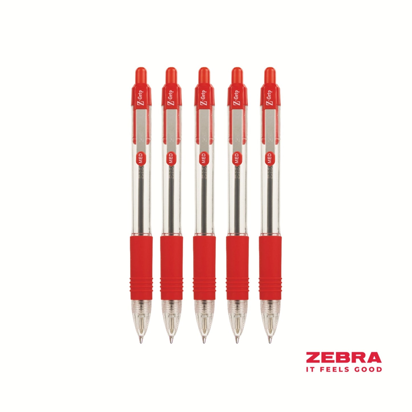 Zebra Z-Grip Retractable Ballpoint Pen Red ink - Pack of 12