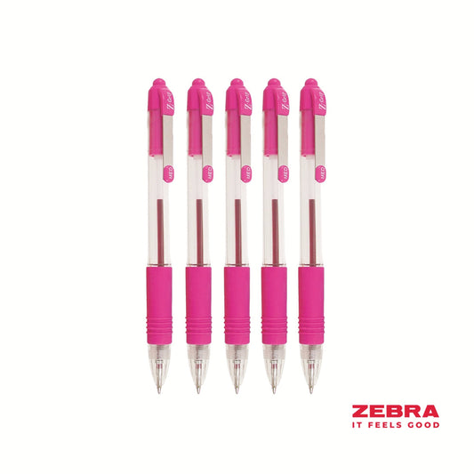 Zebra Z-Grip Retractable Ballpoint Pen Pink ink - Pack of 12