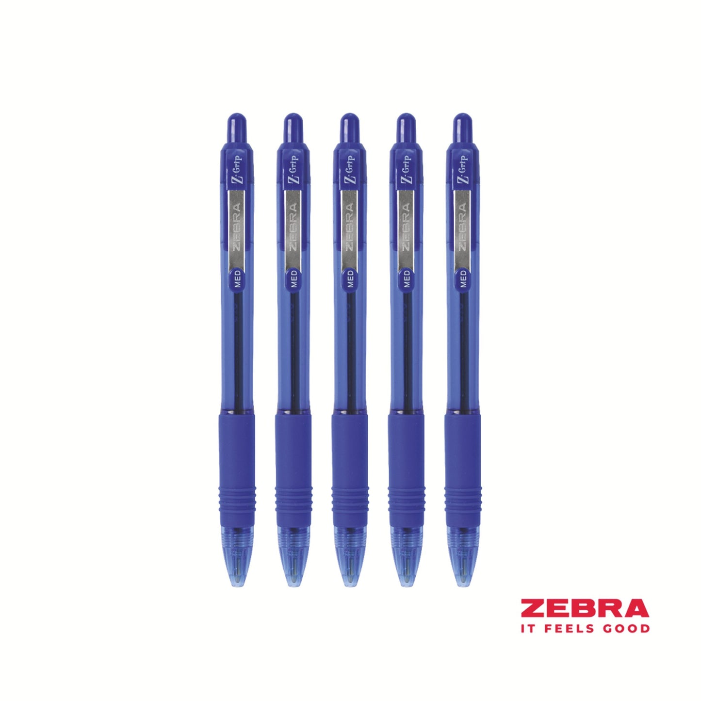 Zebra Z-Grip Smooth Retractable Ballpoint Pen Blue Ink - Pack of 12