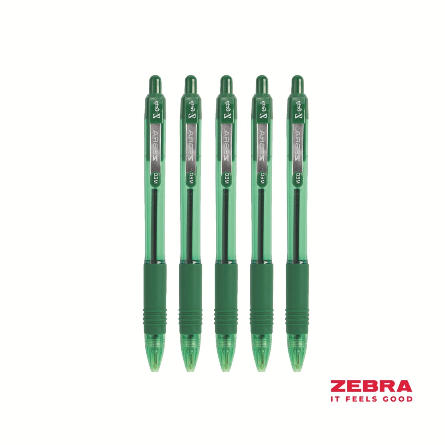 Zebra Z-Grip Smooth Retractable Ballpoint Pen Green Ink - Pack of 12