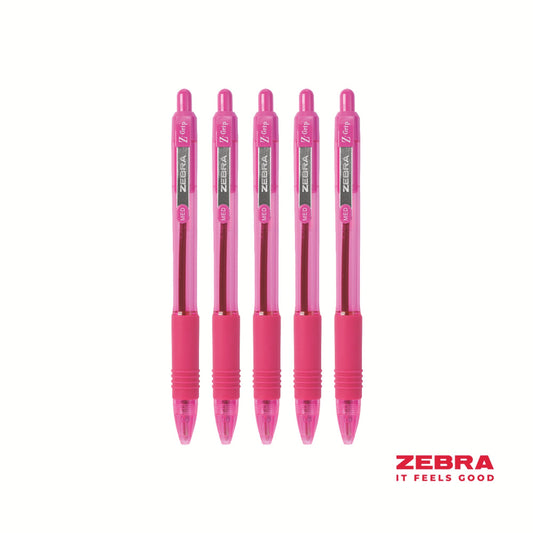 Zebra Z-Grip Smooth Retractable Ballpoint Pen Pink Ink - Pack of 12