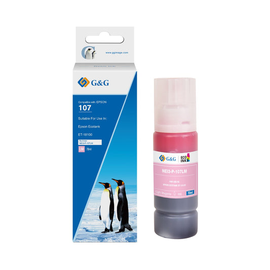 Compatible Epson G+G 107 Light Magenta Ink Bottle C13T09B640