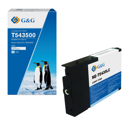 Compatible Epson G+G T543500 Light Cyan Pigment Ink Cartridge C13T543500