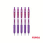 Zebra Eco SARASA Gel Retractable Rollerball CLIP 0.7mm Pen Violet Ink - Pack of 12