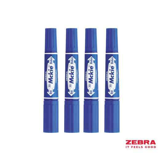 Zebra HI Mckie Bold Double Ended Blue Ink Permanent Marker - Pack of 10