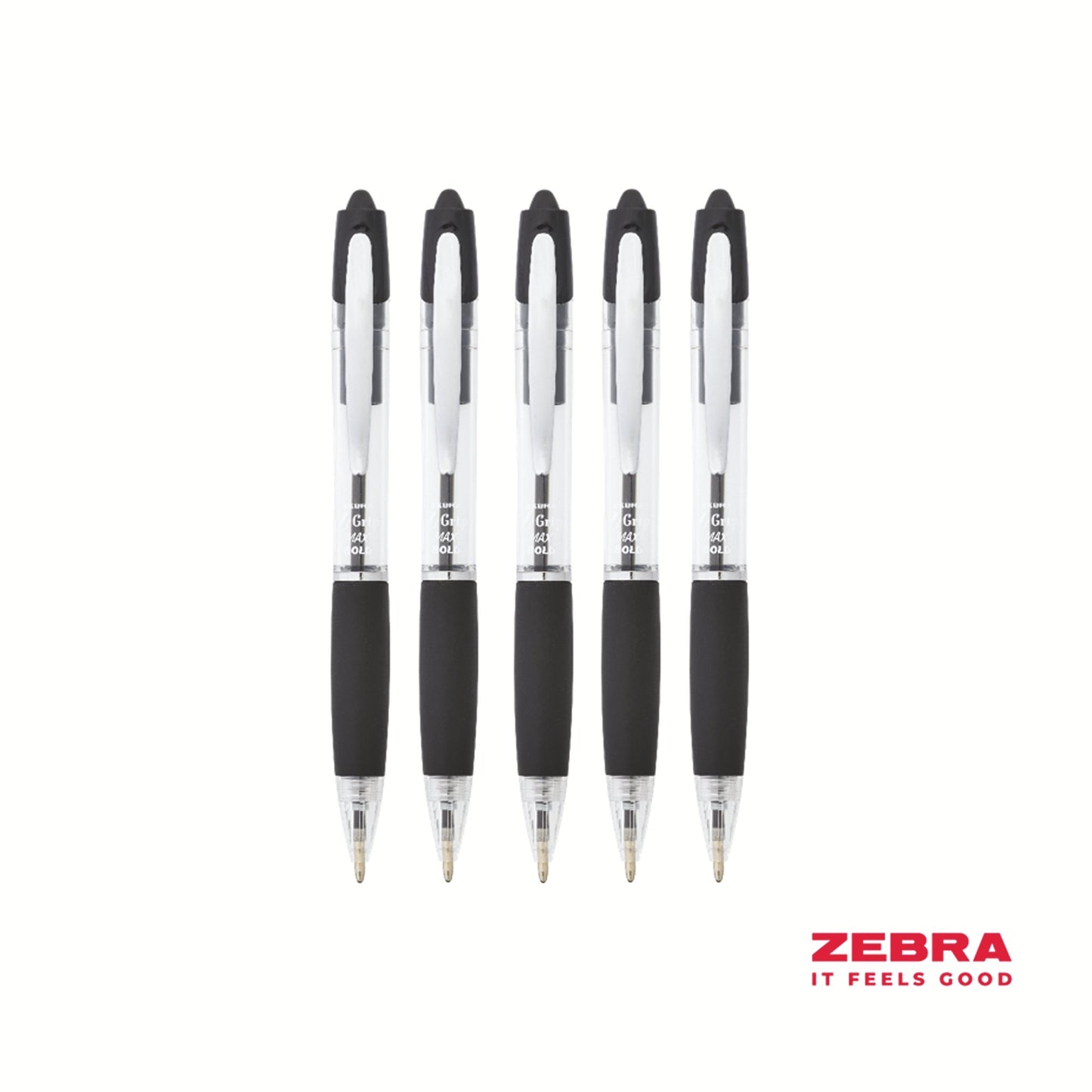 Zebra Z-Grip Max Retractable Ballpoint Pen Black Ink - Pack of 12