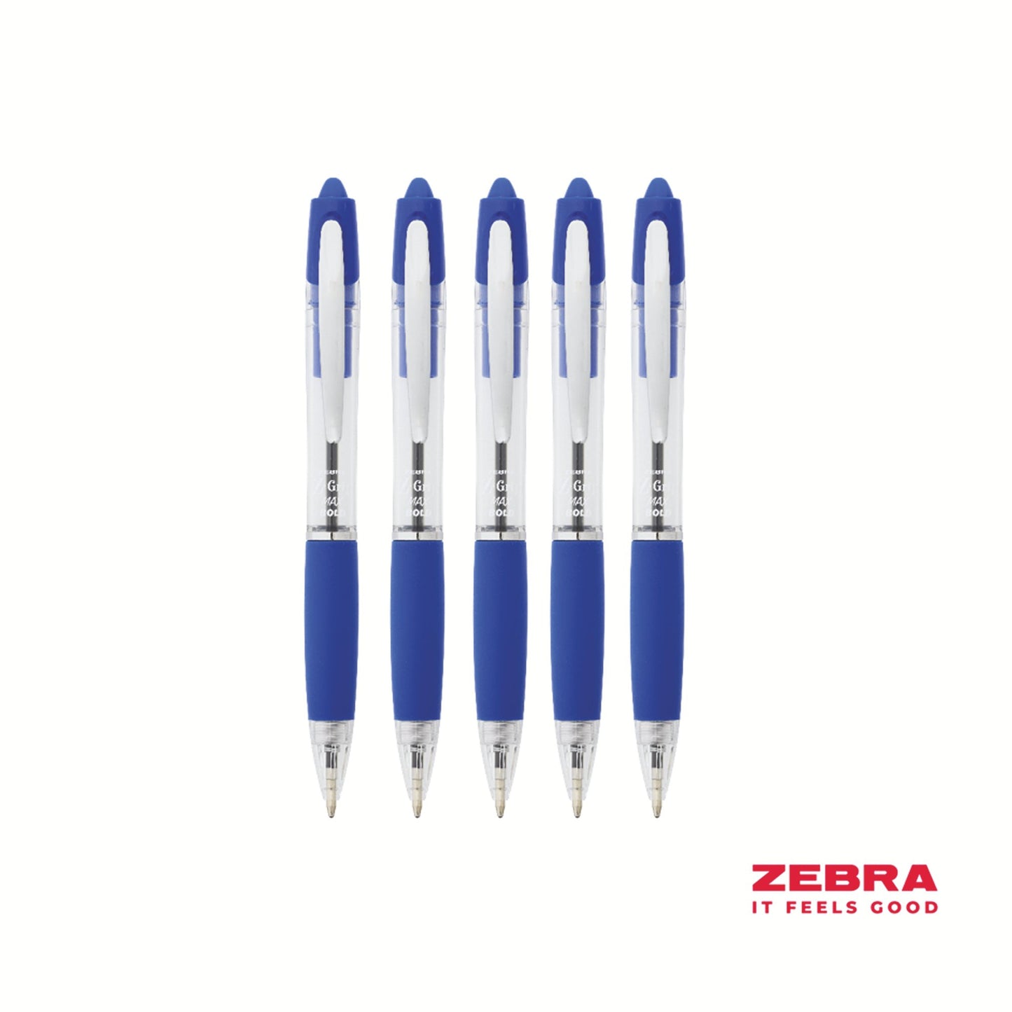 Zebra Z-Grip Max Retractable Ballpoint Pen Blue Ink - Pack of 12