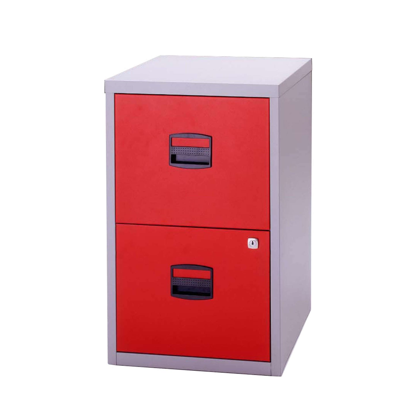 Bisley 2 Drawer A4 Homefiler | Grey/Red