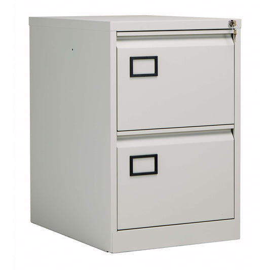 Bisley 2 Drawer Contract Steel Filing Cabinet | Goose Grey