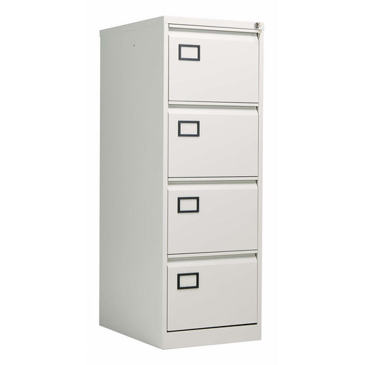 Bisley 4 Drawer Contract Steel Filing Cabinet | Goose Grey