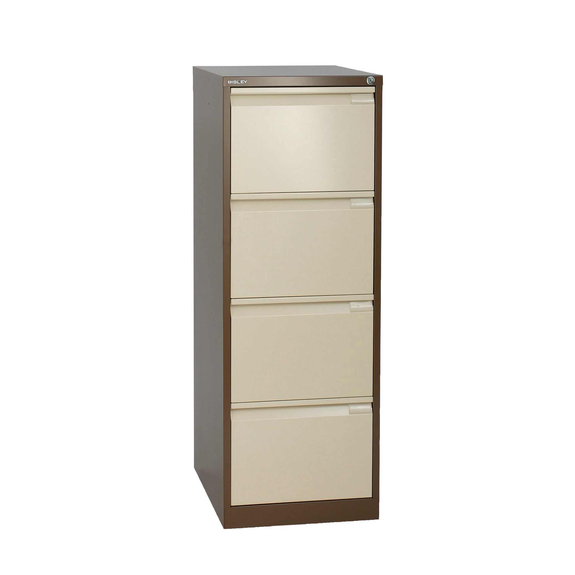 Bisley 4 Drawer Classic Steel Filing Cabinet | Coffee/Cream