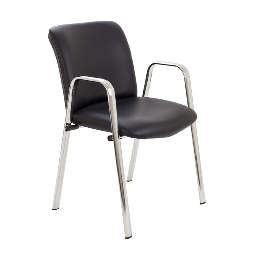 Pavilion Armchair | Black PU/Chrome