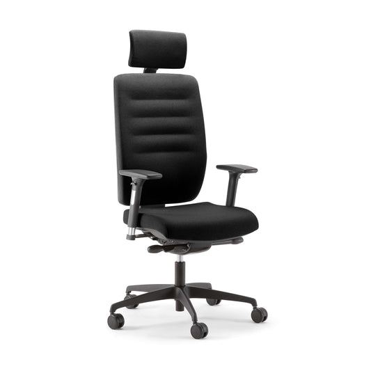 Bengal Heavy Duty Chair | High Back with Headrest | Black/Black