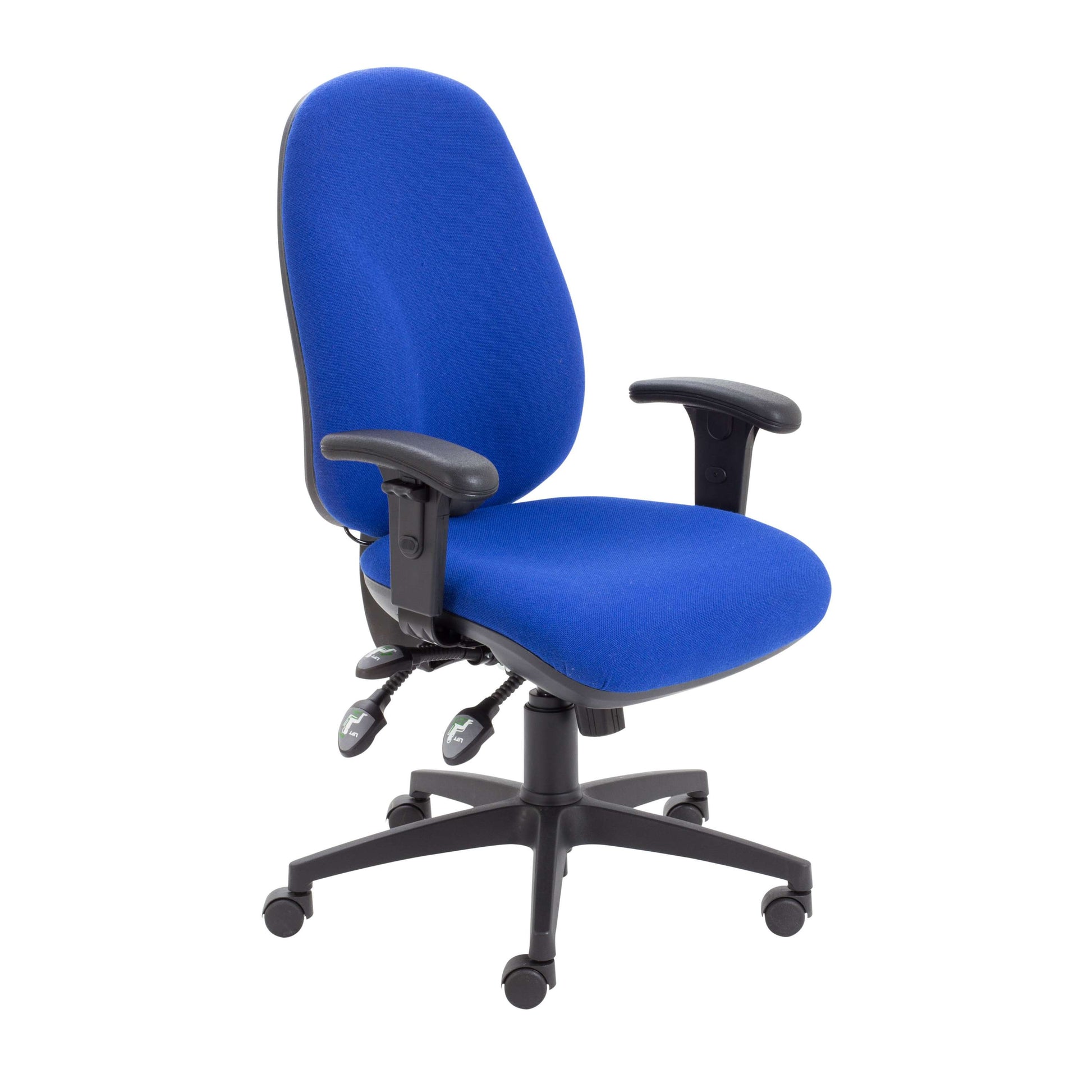 Maxi Ergo Chair with Lumbar Pump | Adjustable Arms | Royal Blue