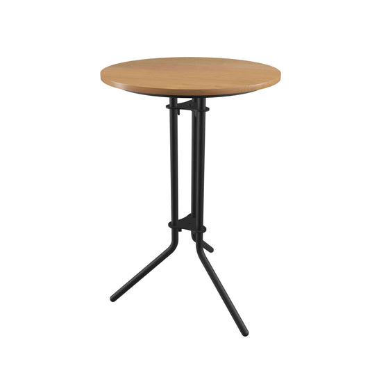 Ledge Low Table | 800 Diameter | Elm Wooden Top/Black