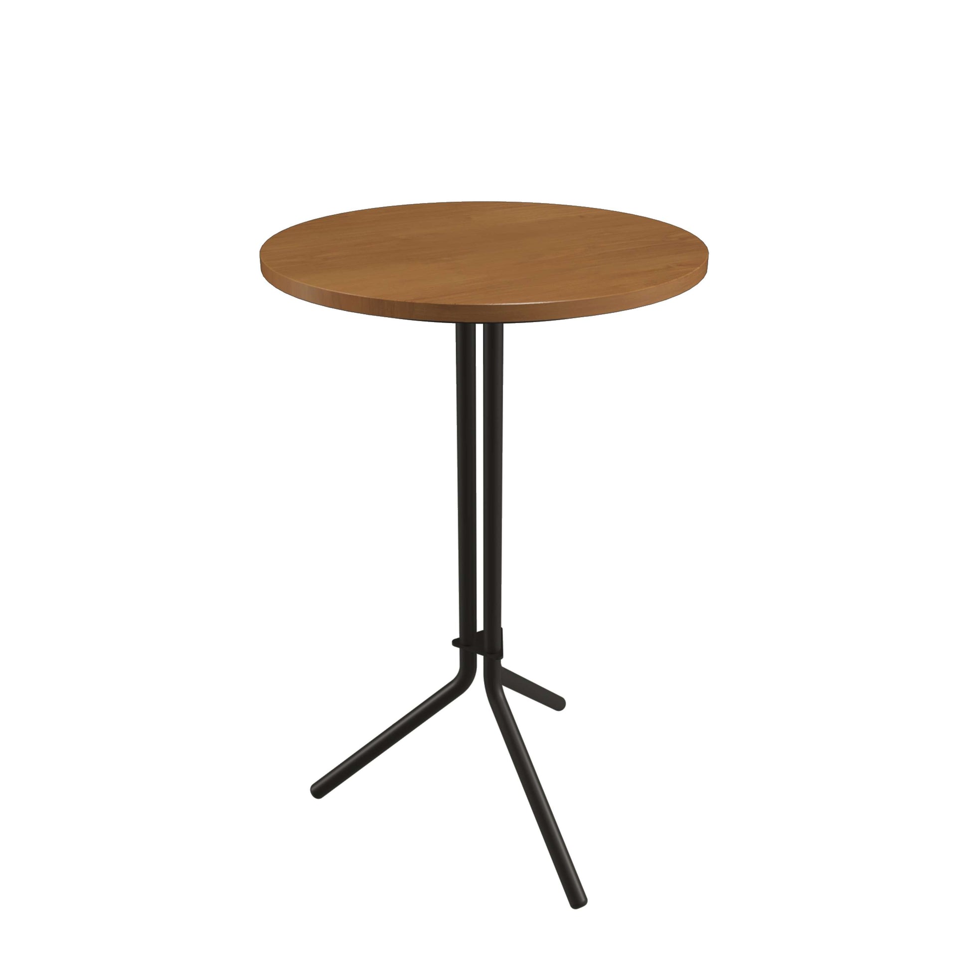 Ledge Tall Table | 600 Diameter | Elm Wooden Top/Black