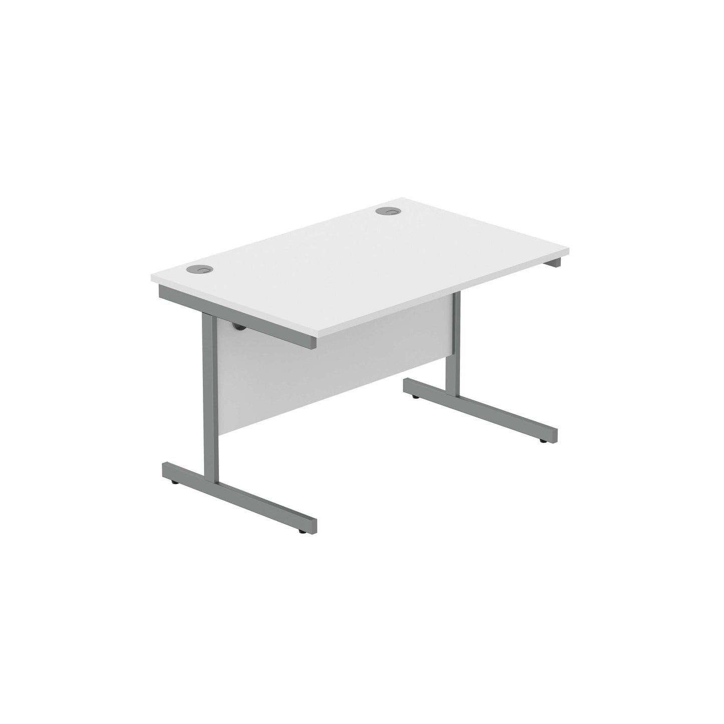 Office Rectangular Desk with Steel Single Upright Cantilever Frame (FSC) | 1200X800 | Arctic White/Graphite