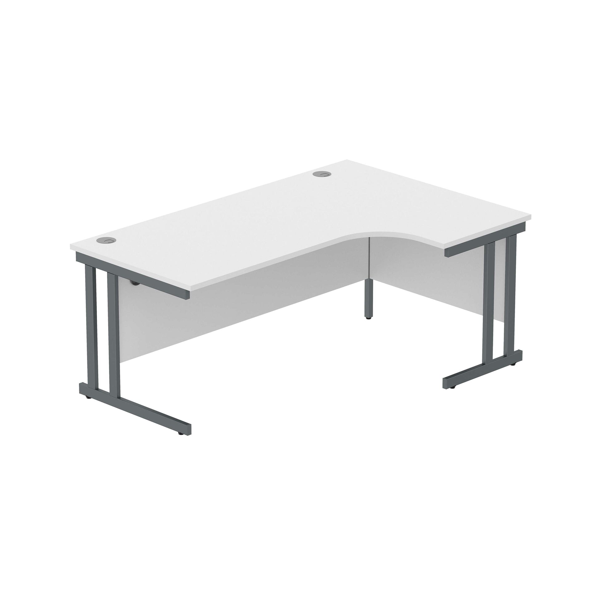 Office Right Hand Corner Desk with Steel Double Upright Cantilever Frame (FSC) | 1800X1200 | White/Graphite