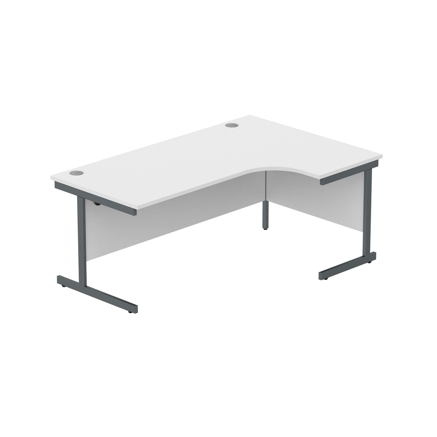 Office Right Hand Corner Desk with Steel Single Upright Cantilever Frame (FSC) | 1800X1200 | White/Graphite