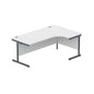 Office Right Hand Corner Desk with Steel Single Upright Cantilever Frame (FSC) | 1800X1200 | White/Graphite