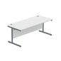 Office Rectangular Desk with Steel Single Upright Cantilever Frame (FSC) | 1800X800 | Arctic White/Graphite