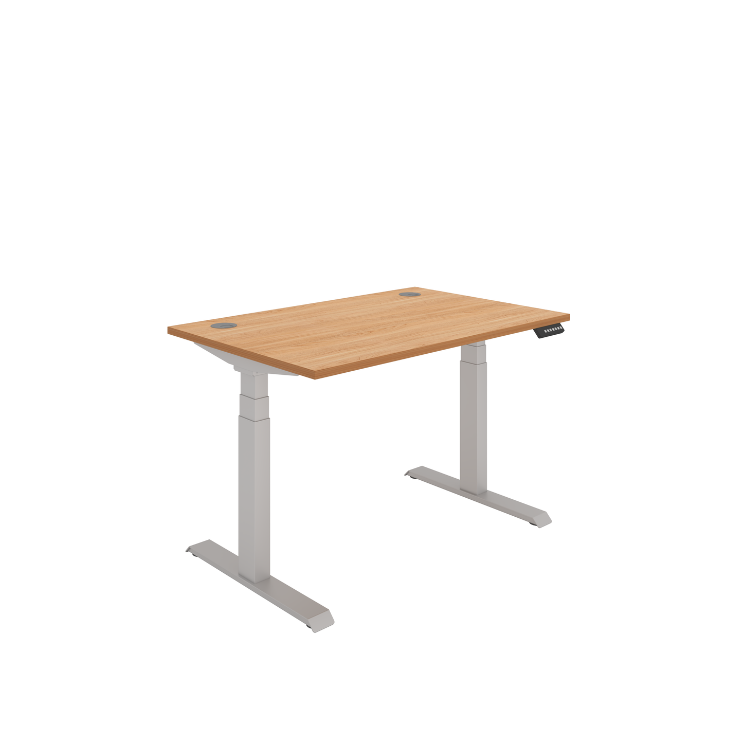 Office Rectangular Dual Motor Sit Stand Desk (FSC) | 1200X800 | Beech/Silver