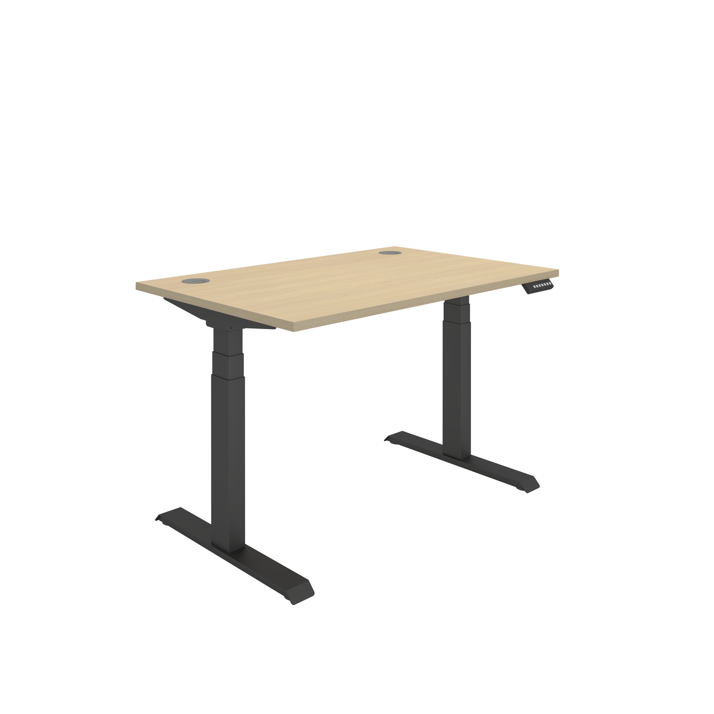 Office Rectangular Dual Motor Sit Stand Desk (FSC) | 1200X800 | Oak/Black