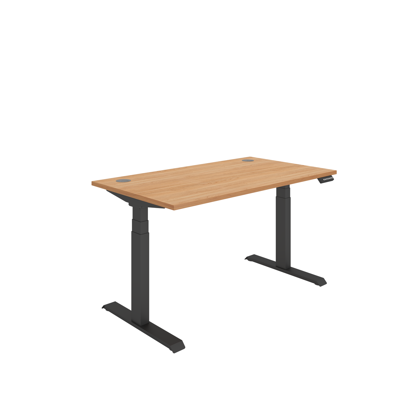 Office Rectangular Dual Motor Sit Stand Desk (FSC) | 1400X800 | Beech/Black