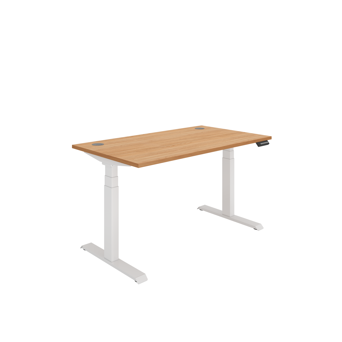 Office Rectangular Dual Motor Sit Stand Desk (FSC) | 1400X800 | Beech/White