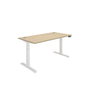 Office Rectangular Dual Motor Sit Stand Desk (FSC) | 1600X800 | Oak/White