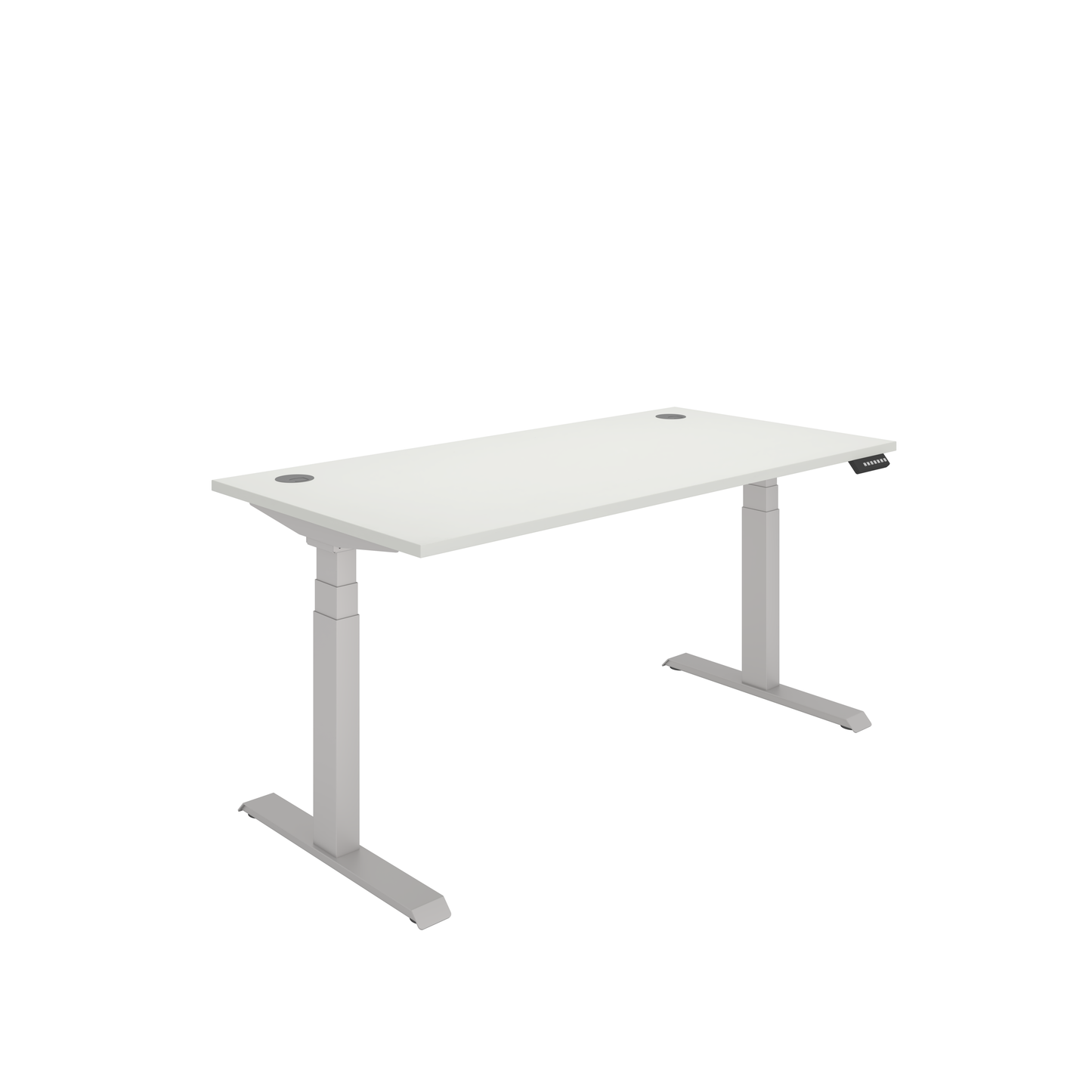 Office Rectangular Dual Motor Sit Stand Desk (FSC) | 1600X800 | White/Silver