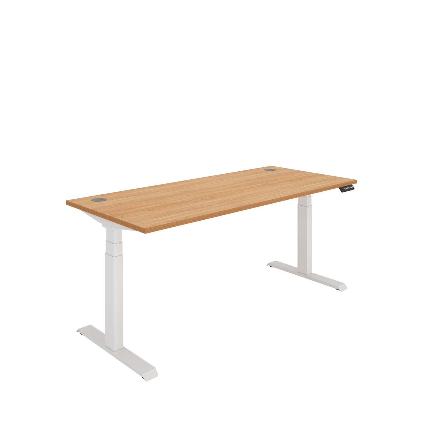 Office Rectangular Dual Motor Sit Stand Desk (FSC) | 1800X800 | Beech/White