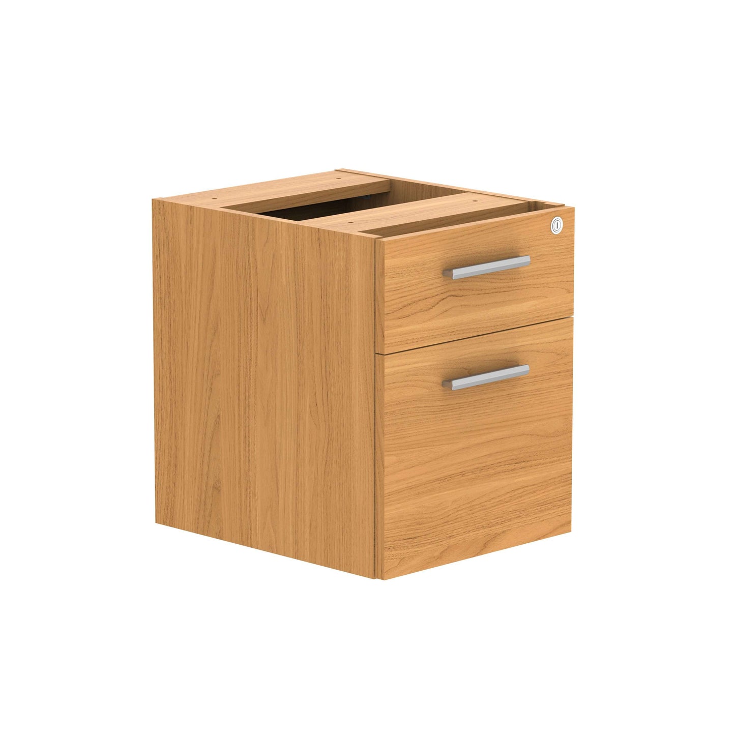 Fixed Under Desk Office Storage Unit (FSC) | 2 Drawers | 600 Deep | Norwegian Beech