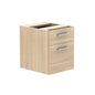 Fixed Under Desk Office Storage Unit (FSC) | 2 Drawers | 600 Deep | Canadian Oak