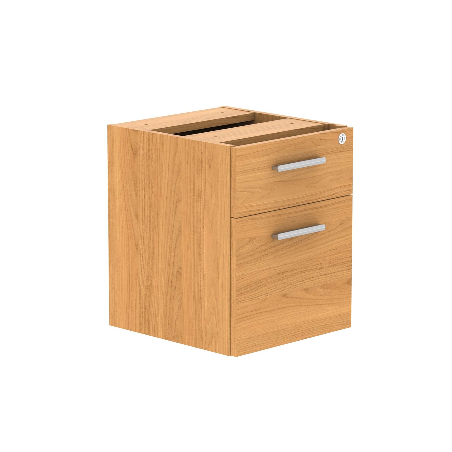 Fixed Under Desk Office Storage Unit (FSC) | 2 Drawers | 800 Deep | Norwegian Beech