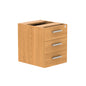 Fixed Under Desk Office Storage Unit (FSC) | 3 Drawers | 600 Deep | Norwegian Beech