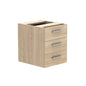 Fixed Under Desk Office Storage Unit (FSC) | 3 Drawers | 600 Deep | Canadian Oak