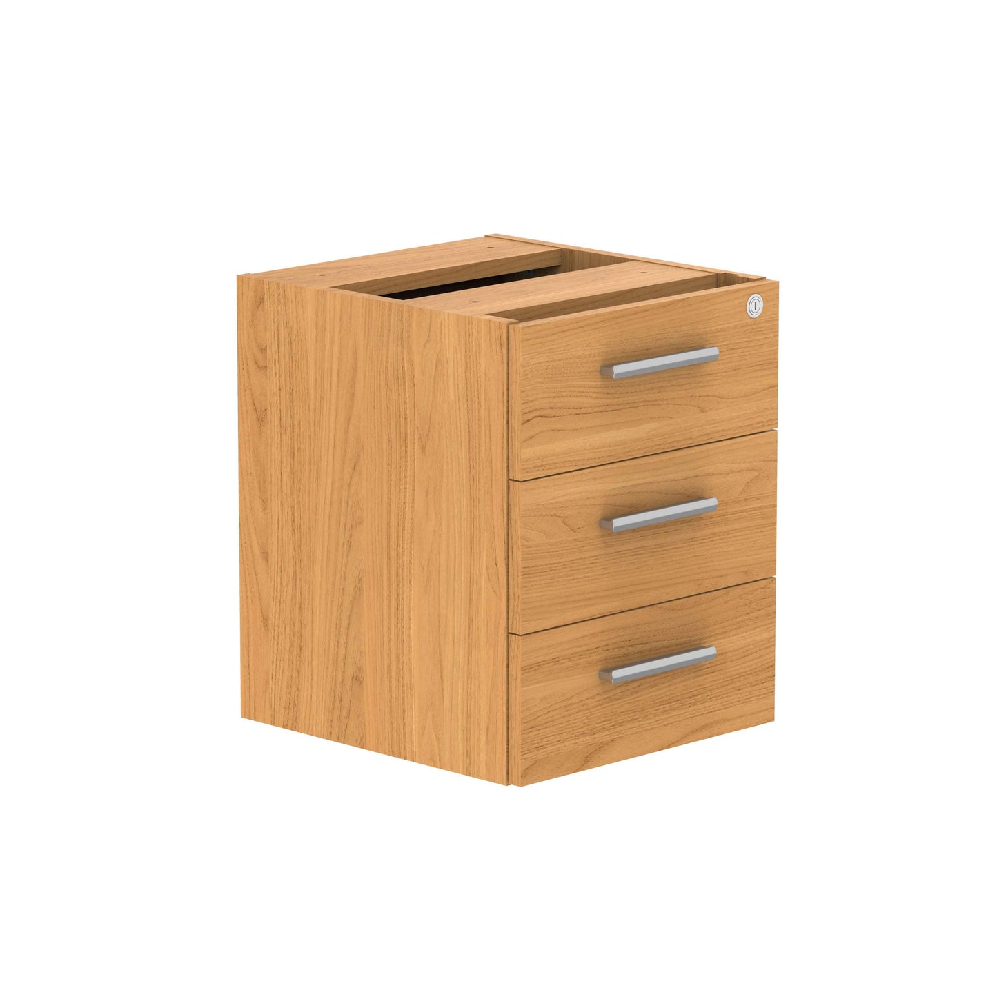 Fixed Under Desk Office Storage Unit (FSC) | 3 Drawers | 800 Deep | Norwegian Beech