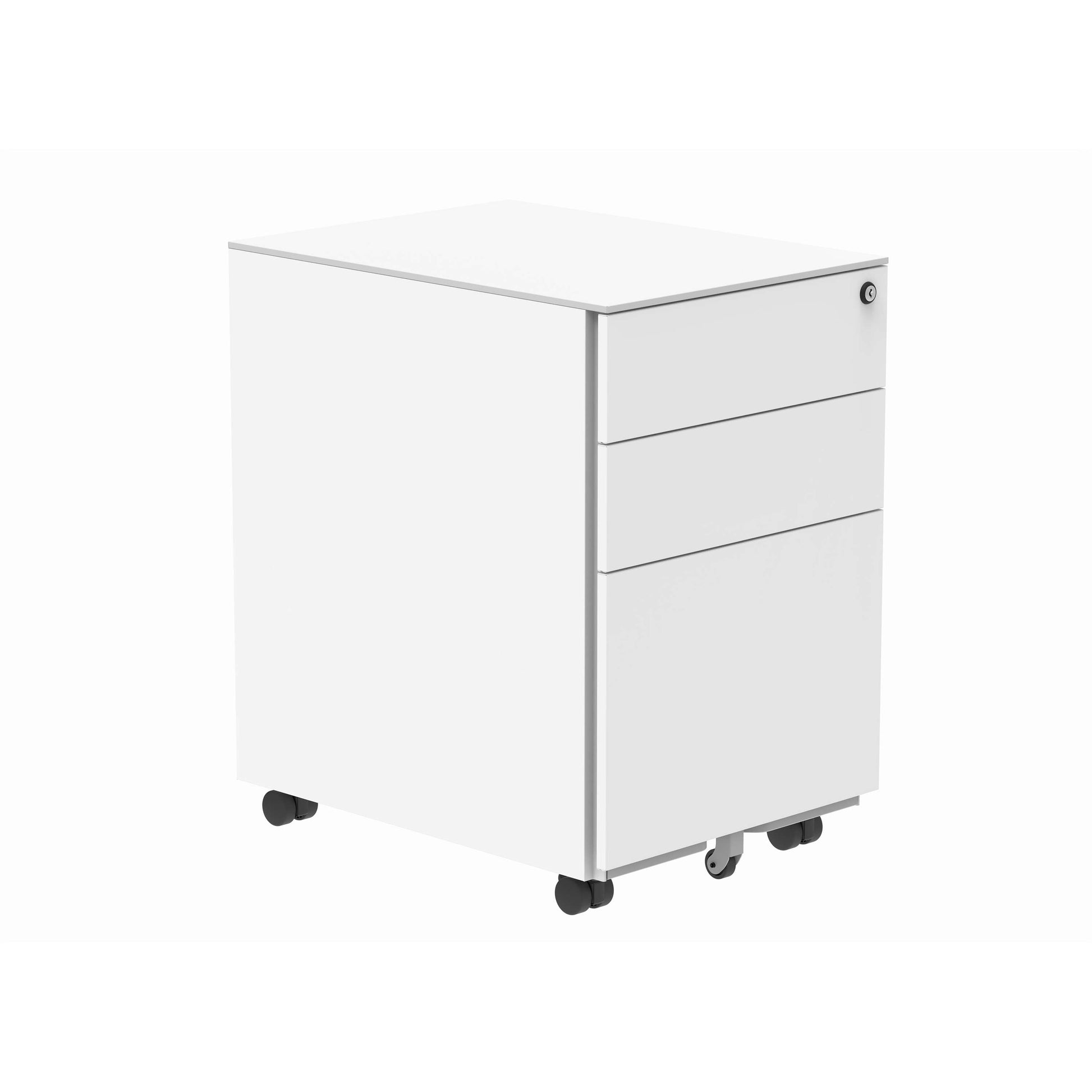 Steel Mobile Under Desk Office Storage Unit | 3 Drawers | White