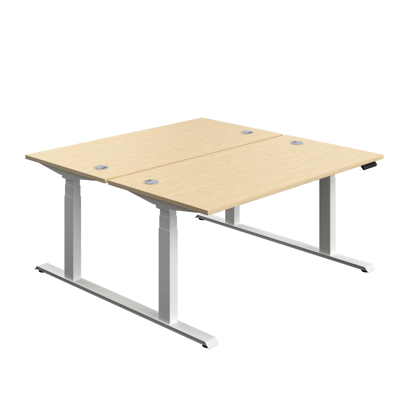 Economy Back To Back Sit Stand Desk (FSC) | 1600 X 800 | Maple/White