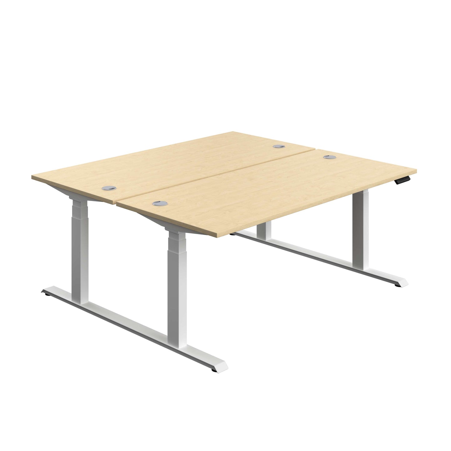 Economy Back To Back Sit Stand Desk (FSC) | 1800 X 800 | Maple/White