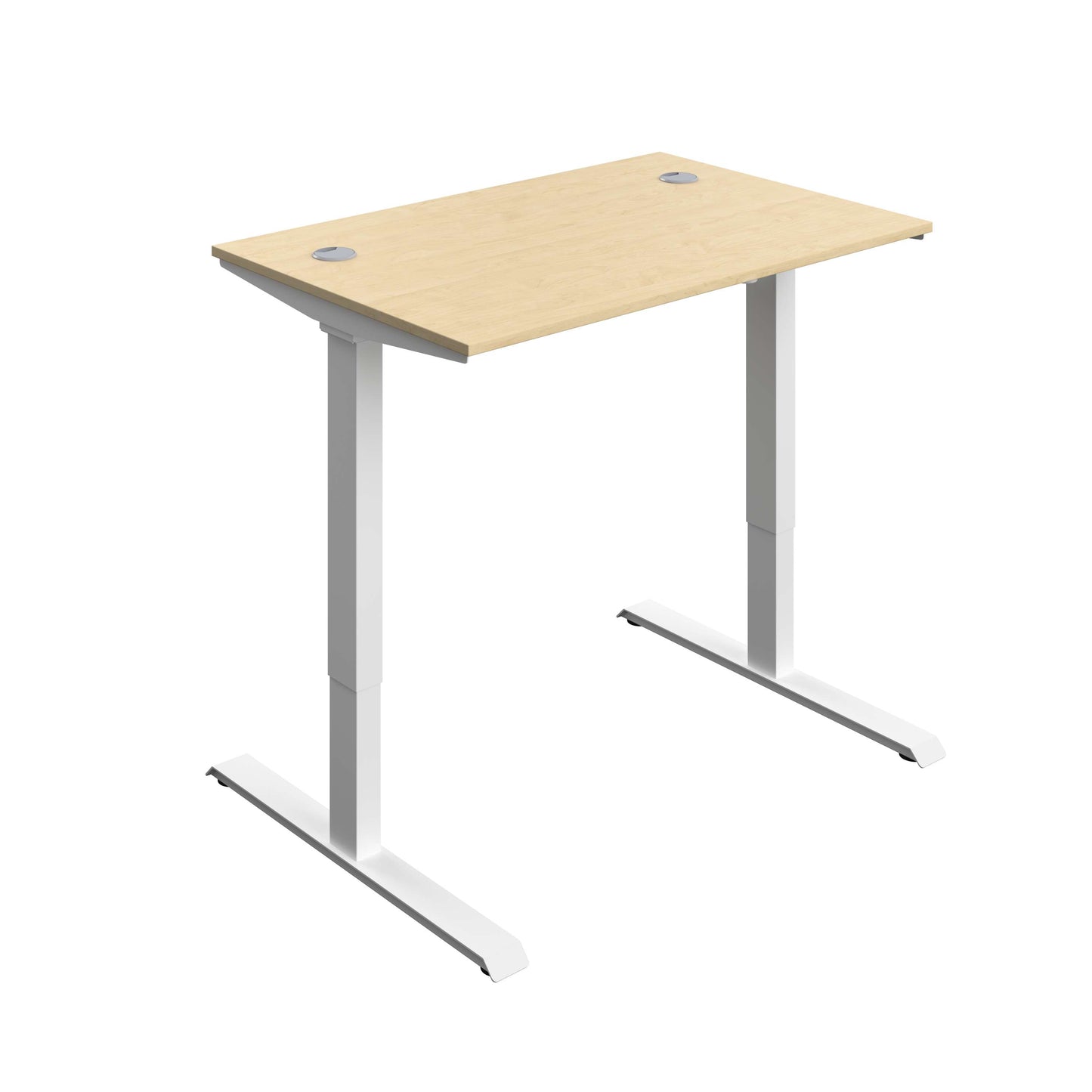 Economy Single Motor Sit Stand Desk (FSC) | 1200 X 800 | Maple/White