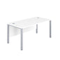 Goal Post Rectangular Desk (FSC) | 1800X600 | White/Silver