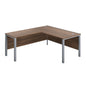 Goal Post Left Hand Return Desk (FSC) | 1800X800 | Dark Walnut/Silver