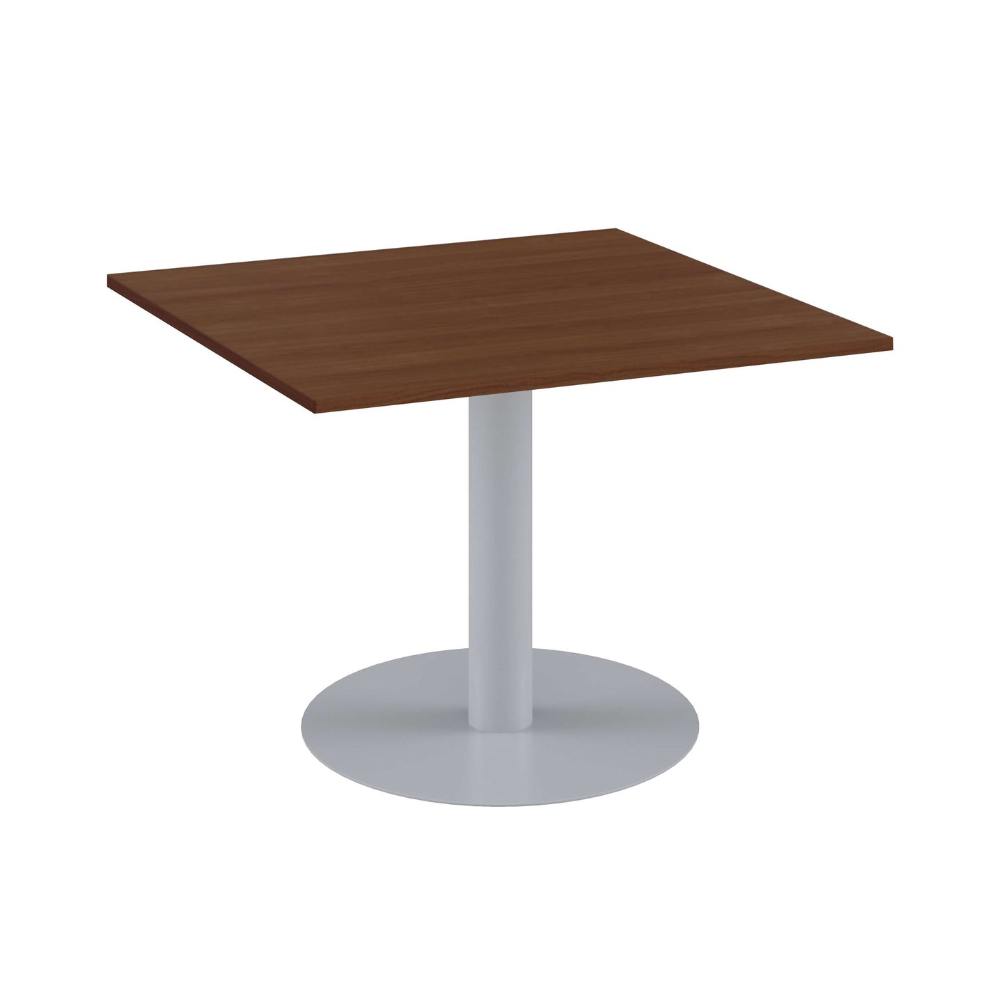 One Contract Square Meeting Table | 1000 x 1000 | Dark Walnut/Silver